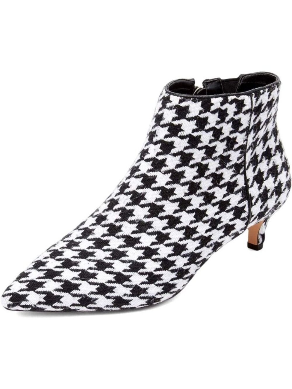 Chic Low Kitten Heel Ankle Boots - Pointed Toe, Side Zipper, Glitter Party